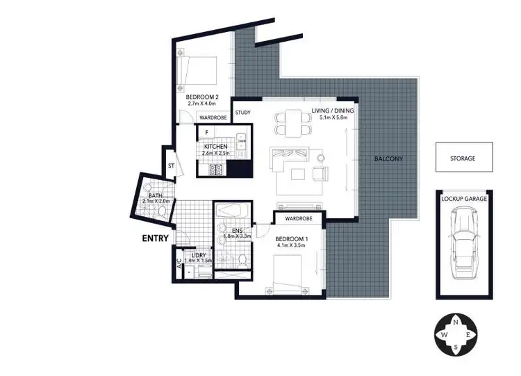 Floorplan of Homely apartment listing, 288/1 Marine Drive, Chiswick NSW 2046
