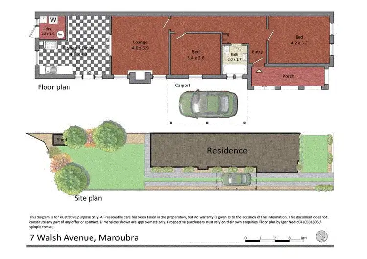 Floorplan of Homely semi-detached listing, 7 Walsh Ave, Maroubra NSW 2035
