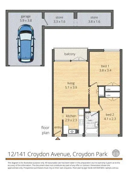 Floorplan of Homely apartment listing, 12/141 Croydon Ave, Croydon Park NSW 2133