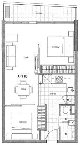 Floorplan of Homely apartment listing, 505/7 Katherine Place, Melbourne VIC 3000