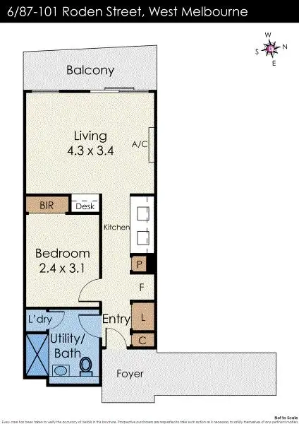 Floorplan of Homely apartment listing, 6/87-101 Roden Street, West Melbourne VIC 3003