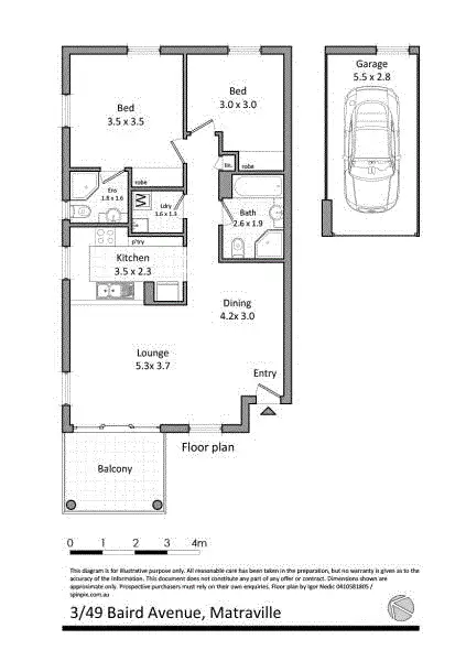 Floorplan of Homely apartment listing, 3/49 Baird Avenue, Matraville NSW 2036