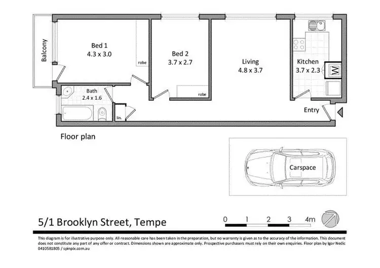 Floorplan of Homely apartment listing, 5/1 Brooklyn St, Tempe NSW 2044