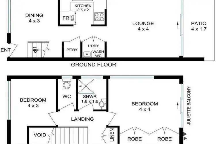 Floorplan of Homely townhouse listing, 4/8 Oceanic Drive, Mermaid Waters QLD 4218