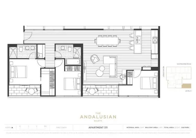 Floorplan of Homely apartment listing, 311/182 Whitehorse Road, Balwyn VIC 3103