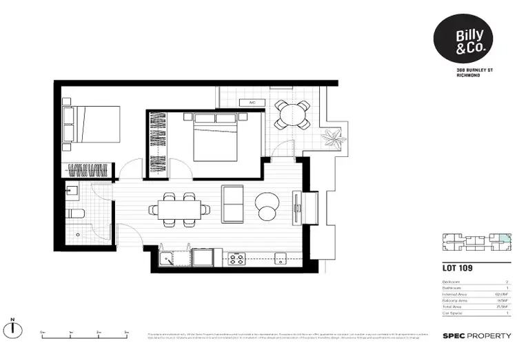 Floorplan of Homely apartment listing, 109/368 Burnley Street, Richmond VIC 3121