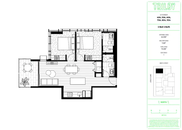 Floorplan of Homely apartment listing, 206/466-482 Smith Street, Collingwood VIC 3066