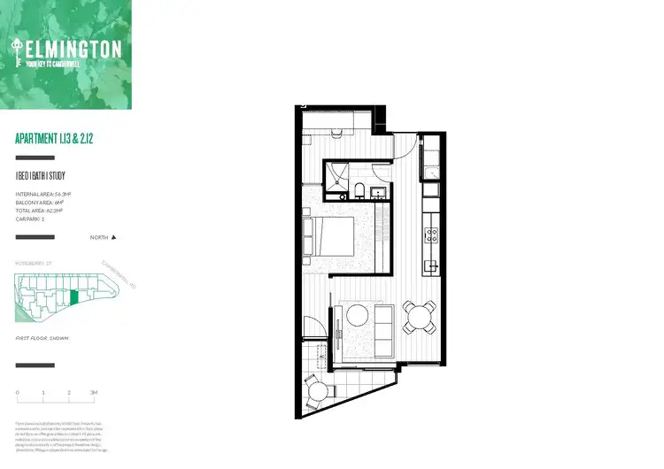 Floorplan of Homely apartment listing, 212/96 Camberwell Road, Hawthorn East VIC 3123