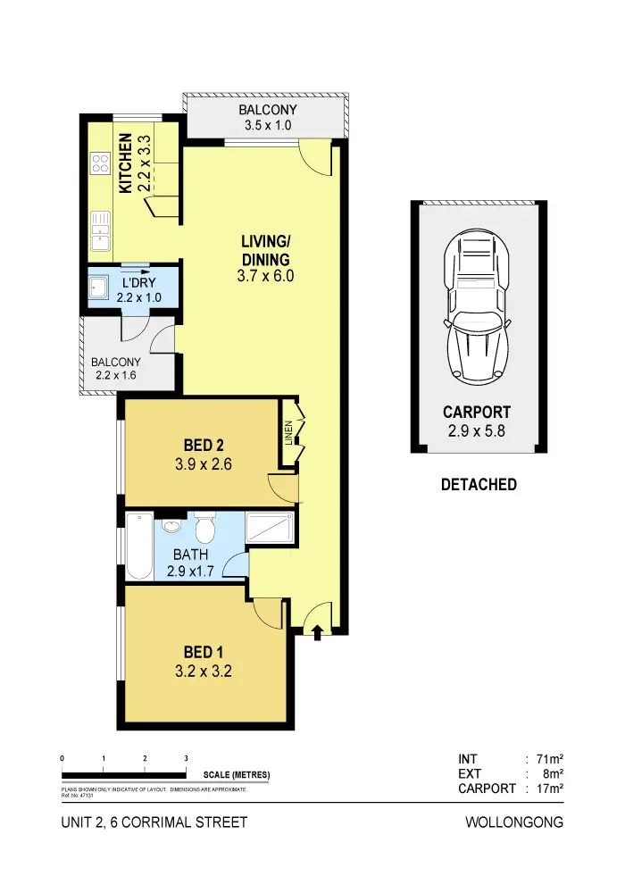 Floorplan of Homely unit listing, 2/6 Corrimal Street, Wollongong NSW 2500