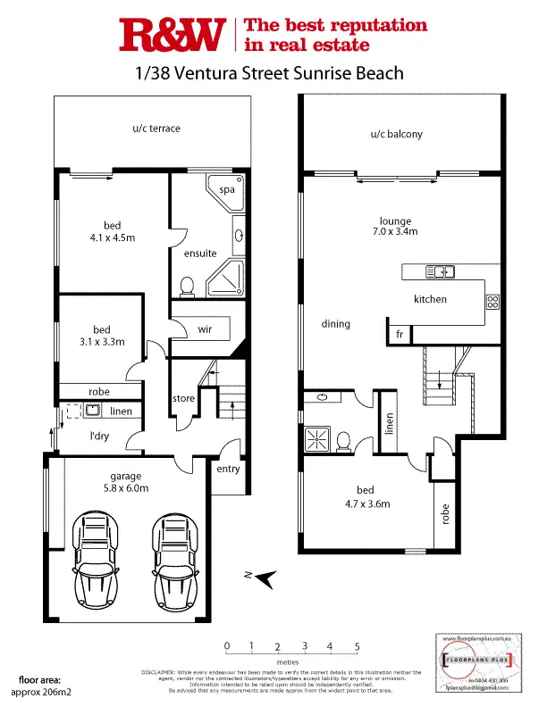 Floorplan of Homely townhouse listing, 1/'Aqua Sunrise' 38 Ventura Street, Sunrise Beach QLD 4567