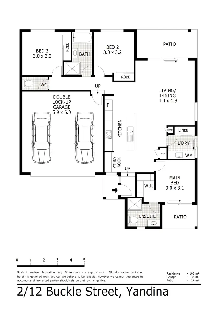 Floorplan of Homely semi-detached listing, 2/12 Buckle Street, Yandina QLD 4561
