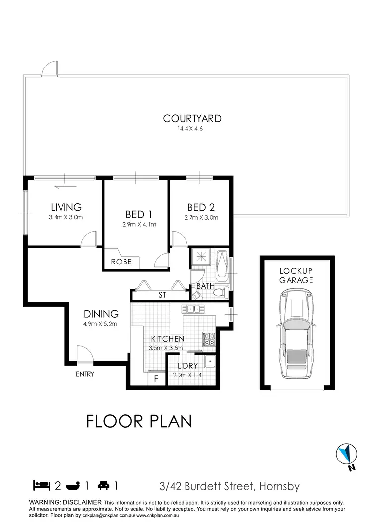 Floorplan of Homely unit listing, 3/42 Burdett Street, Hornsby NSW 2077