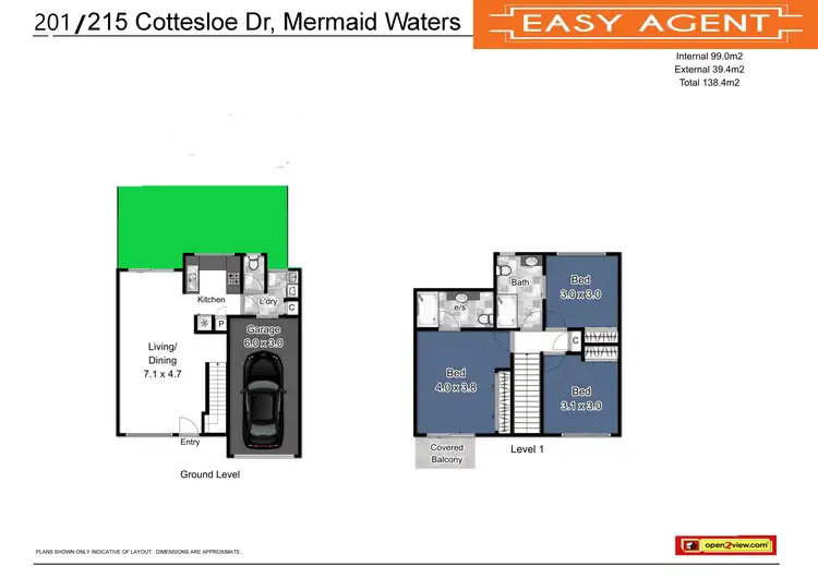 Floorplan of Homely townhouse listing, Unit 201/215 Cottesloe Drive, Mermaid Waters QLD 4218