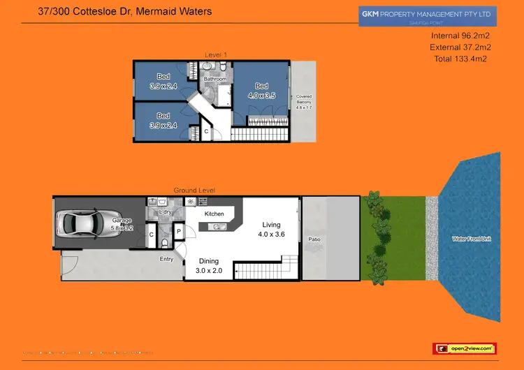 Floorplan of Homely townhouse listing, Unit 64/300 Cottesloe Drive, Mermaid Waters QLD 4218