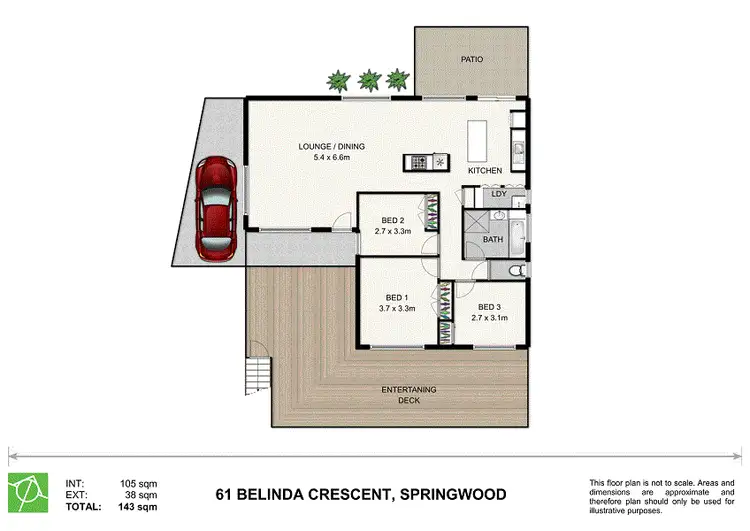 Floorplan of Homely house listing, 61 Belinda Crescent, Springwood QLD 4127