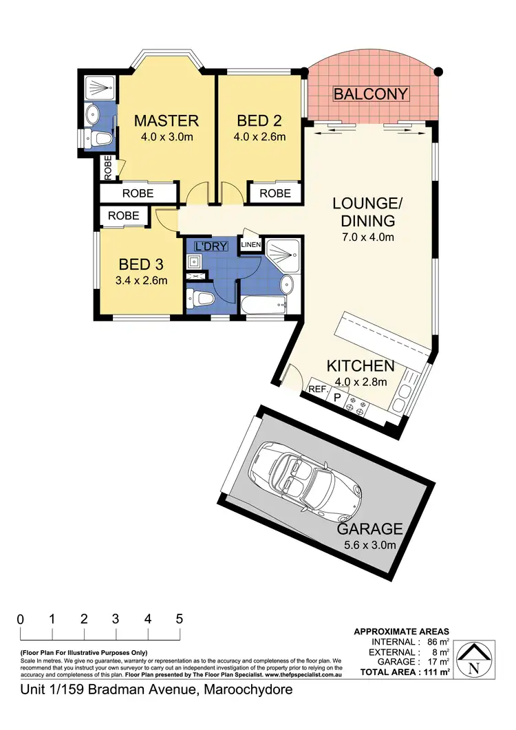 Floorplan of Homely unit listing, 1/159-161 Bradman Ave, Maroochydore QLD 4558