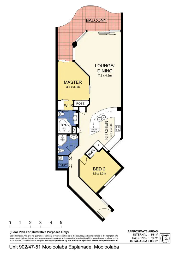 Floorplan of Homely unit listing, 902, 47-51 Mooloolaba Esplanade, Mooloolaba QLD 4557