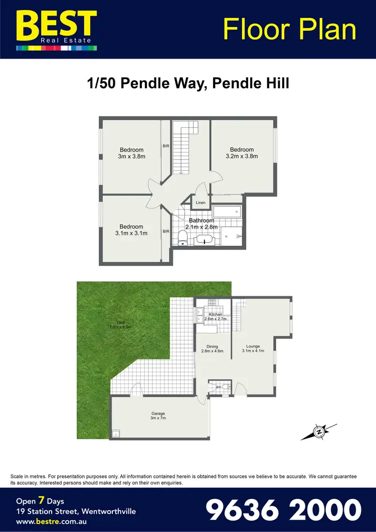 Floorplan of Homely semi-detached listing, 1/50 Pendle Way, Pendle Hill NSW 2145