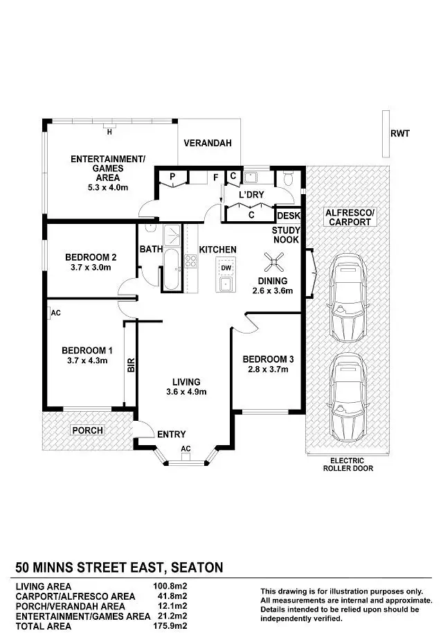 Floorplan of Homely house listing, 50 Minns Street East, Seaton SA 5023