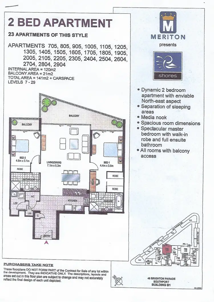 Floorplan of Homely apartment listing, 1205/1 Como Crescent, Southport QLD 4215