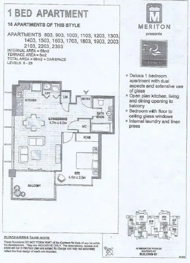 Floorplan of Homely apartment listing, Unit 1303/1 Como Crescent, Southport QLD 4215