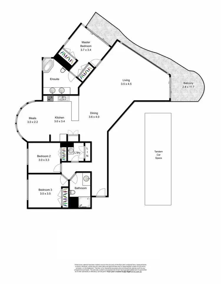 Floorplan of Homely unit listing, L8/32 Macrossan St, Brisbane QLD 4000