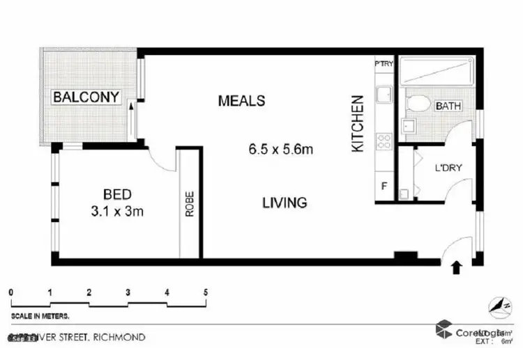 Floorplan of Homely apartment listing, 9/77 River Street, Richmond VIC 3121