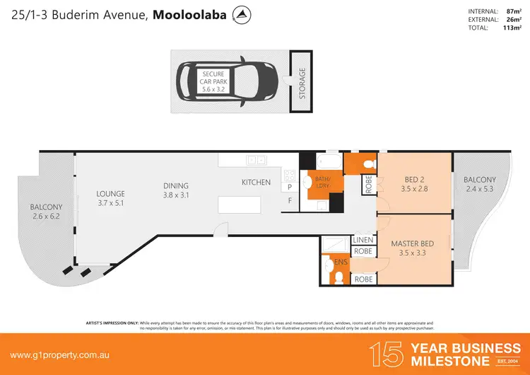 Floorplan of Homely unit listing, 25/1-3 Buderim Ave, Mooloolaba QLD 4557