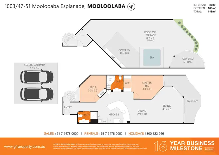 Floorplan of Homely unit listing, 1003/47-51 Mooloolaba Esplanade, Mooloolaba QLD 4557