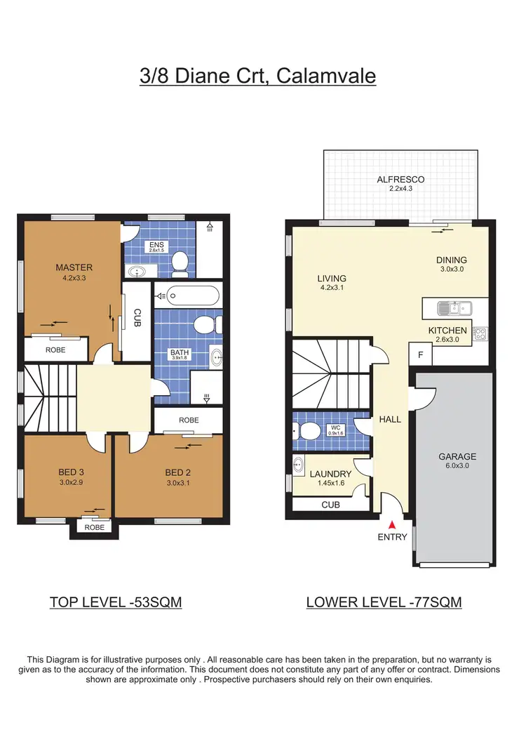 Floorplan of Homely townhouse listing, 3/18 Diane Court, Calamvale QLD 4116