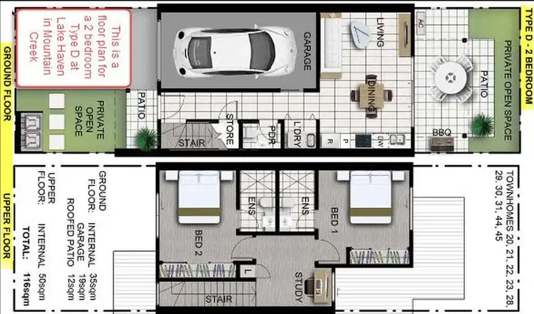Floorplan of Homely townhouse listing, 10 Crayfish Street, Mountain Creek QLD 4557