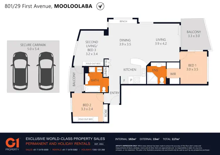 Floorplan of Homely unit listing, 801/29-37 First Ave, Mooloolaba QLD 4557