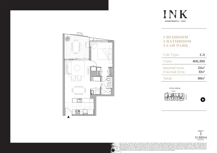 Floorplan of Homely unit listing, unit 503/8 Donkin St, West End QLD 4101