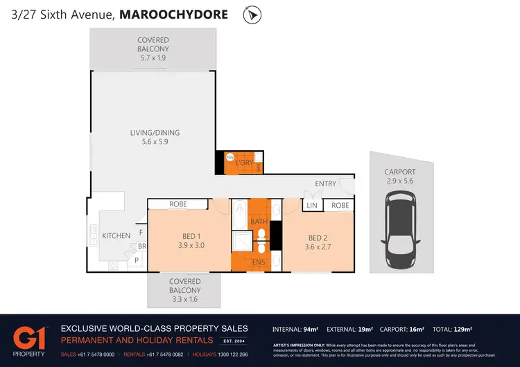Floorplan of Homely unit listing, 3/27 Sixth Ave, Maroochydore QLD 4558