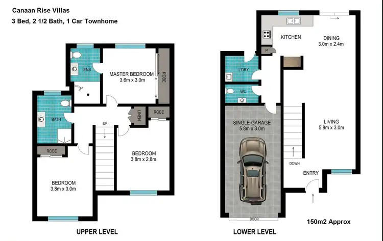 Floorplan of Homely townhouse listing, 266 Henty Drive, Redbank Plains QLD 4301