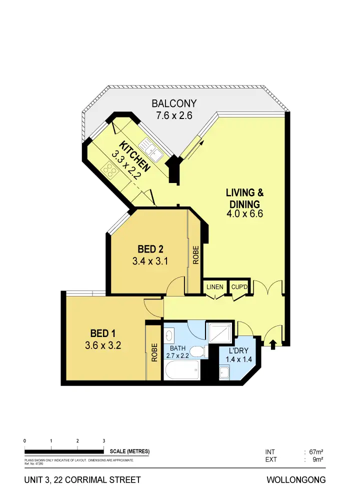 Floorplan of Homely apartment listing, 3/22 Corrimal Street, Wollongong NSW 2500