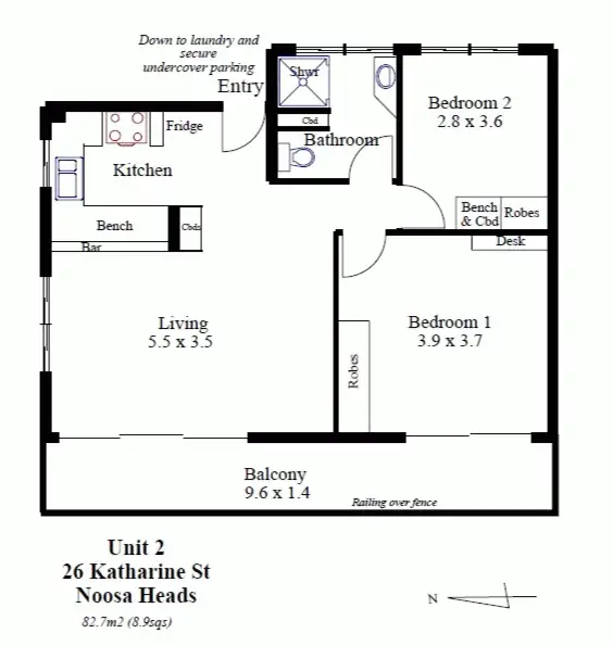 Floorplan of Homely apartment listing, 2/26 Katharina Street, Noosa Heads QLD 4567