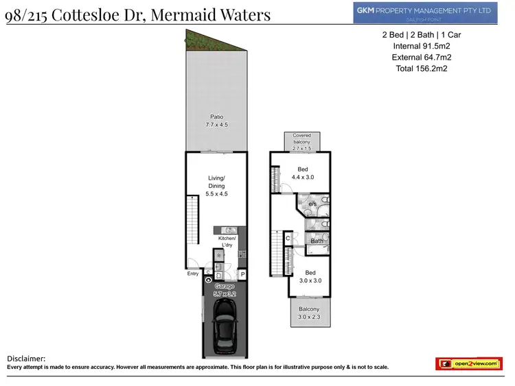 Floorplan of Homely townhouse listing, Unit 98/215 Cottesloe Drive, Mermaid Waters QLD 4218