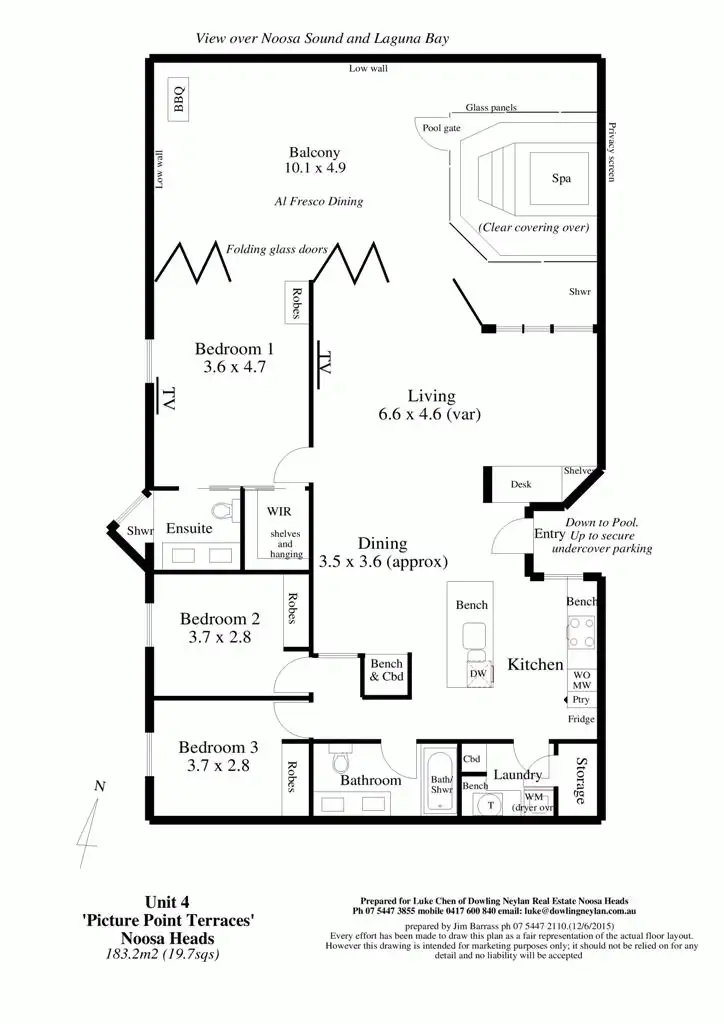 Floorplan of Homely unit listing, 4/47 Picture Point Crescent, Noosa Heads QLD 4567