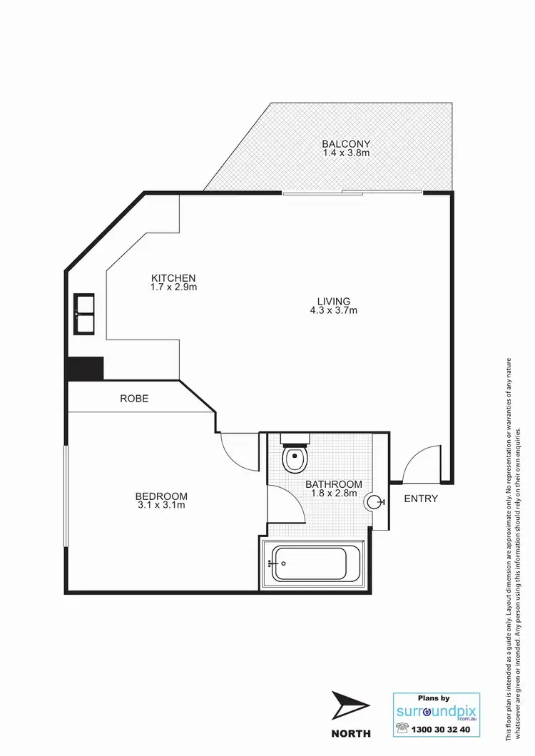Floorplan of Homely unit listing, 160 Roma St, Brisbane QLD 4000