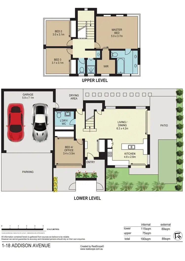 Floorplan of Homely townhouse listing, 1/18 Addison Avenue, Bulimba QLD 4171