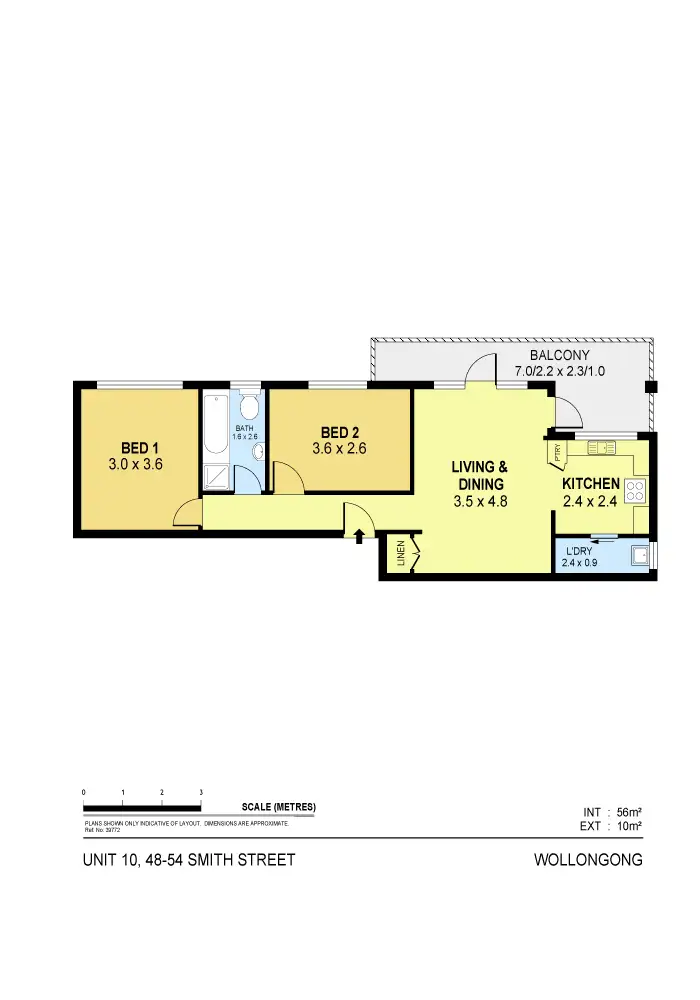 Floorplan of Homely unit listing, 10 / 48-54 Smith Street, Wollongong NSW 2500