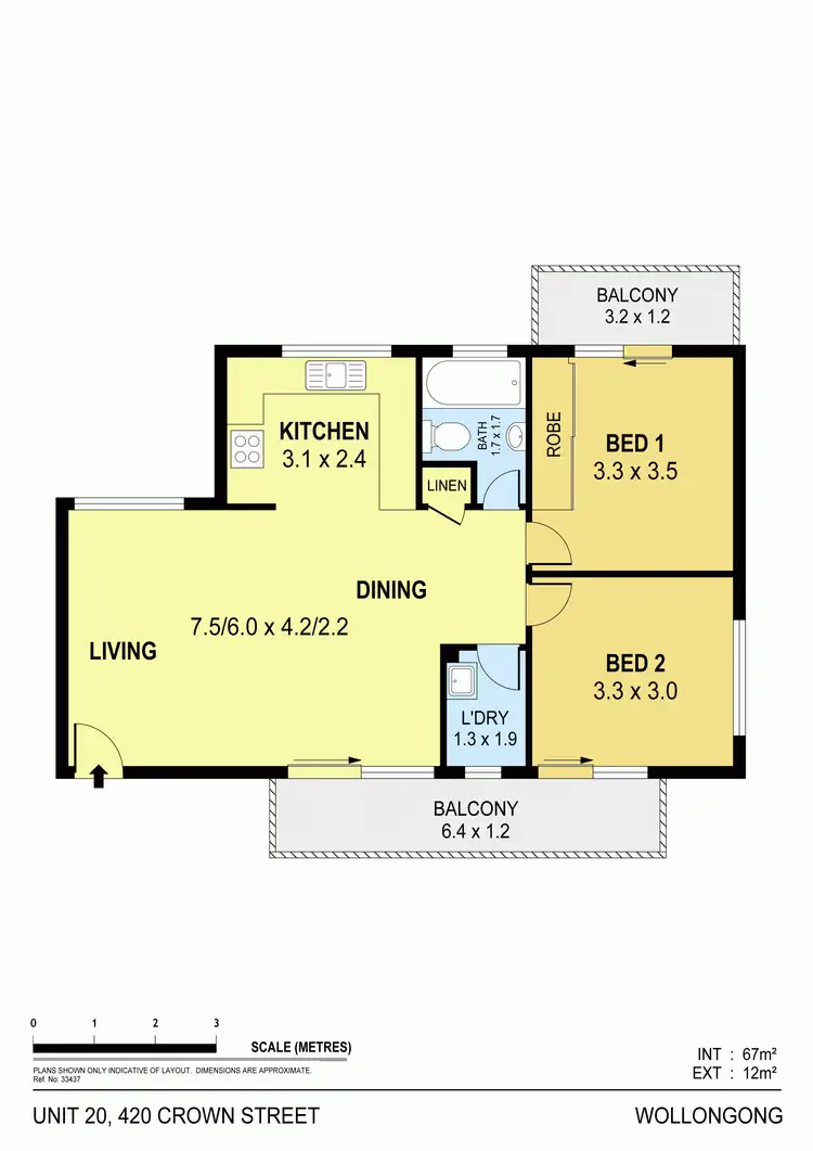 Floorplan of Homely unit listing, 20/420-422 Crown Street, West Wollongong NSW 2500