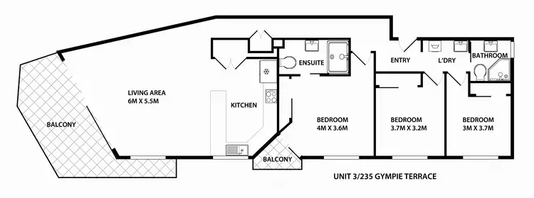 Floorplan of Homely unit listing, 3/235 Gympie Terrace, Noosaville QLD 4566