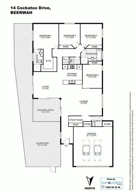 Floorplan of Homely house listing, 14 Cockatoo Court, Beerwah QLD 4519