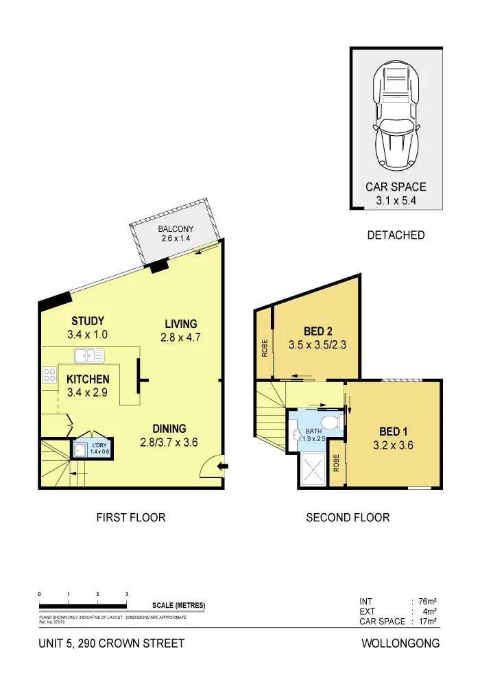 Floorplan of Homely apartment listing, 5/290 Crown Street, Wollongong NSW 2500