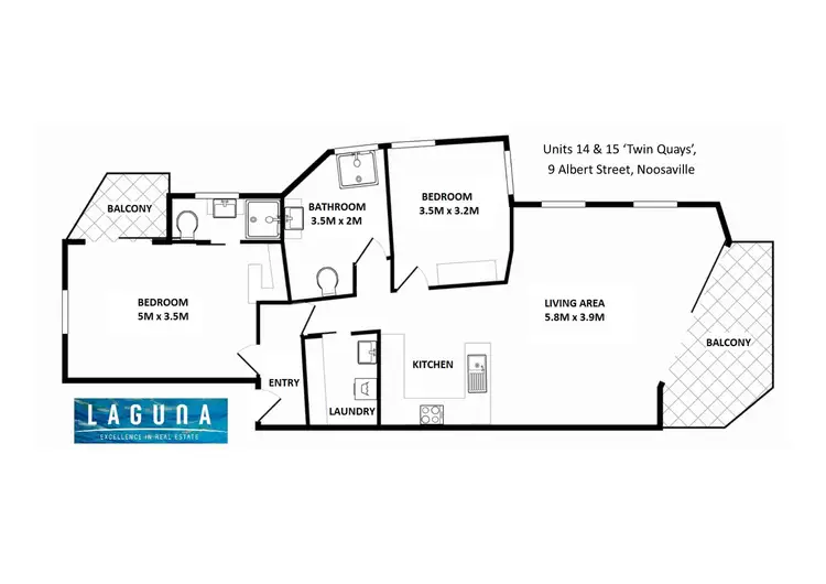 Floorplan of Homely unit listing, 14-15/9 Albert Street, Noosaville QLD 4566