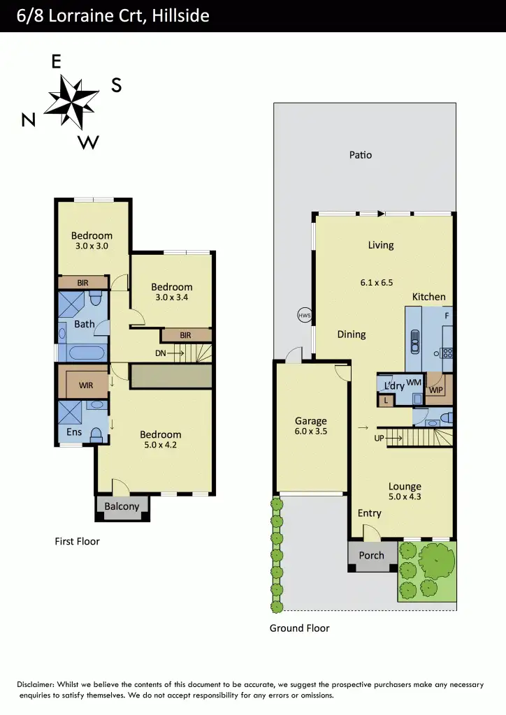 Floorplan of Homely townhouse listing, 6/8 Lorraine Court, Hillside VIC 3037