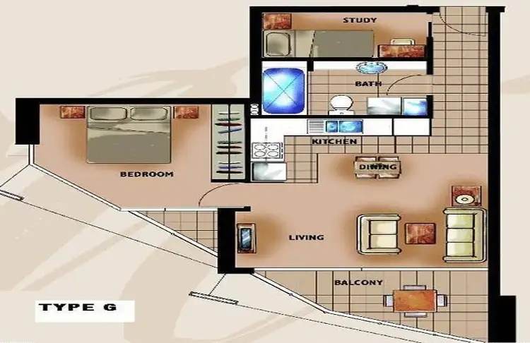Floorplan of Homely apartment listing, 3206/70 Mary Street, Brisbane QLD 4000
