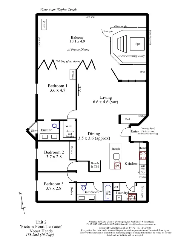 Floorplan of Homely unit listing, 2/47 Picture Point Crescent, Noosa Heads QLD 4567